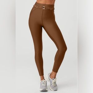 ALO Yoga Airlift High-Waist 7/8 Charmer Leggings in Cinnamon Brown